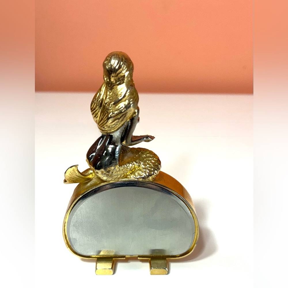 Gold-Plated Mermaid Table Clock - Picture 5 of 12